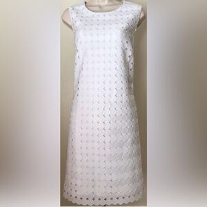 Calvin Klein White Laser Cut Sheath Dress 
Size 4  Worn Once!